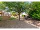 The backyard features desert landscaping, mature trees, and shrubs at 18021 N 53Rd St, Scottsdale, AZ 85254