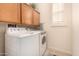 Laundry room features a washer, dryer, and storage cabinets at 20750 N 87Th St # 1065, Scottsdale, AZ 85255