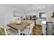 Eat-in kitchen with white cabinets, stainless steel appliances, and a tile backsplash at 249 E Palomino Ct, Gilbert, AZ 85296