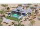 Modern home showcasing a luxurious pool, outdoor kitchen, and a spacious patio for entertaining at 3648 N Sky Point Cir, Mesa, AZ 85207