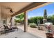 Covered patio with desert landscaping and BBQ at 4234 E Narrowleaf Dr, Gilbert, AZ 85298