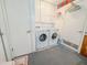 Laundry room featuring a white washer and dryer, white cabinets, and neutral-toned walls at 4621 E Desert Forest Trl, Cave Creek, AZ 85331