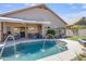 Backyard oasis with a refreshing pool, comfortable seating, and a covered patio, perfect for entertaining at 4762 E White Aster St, Phoenix, AZ 85044
