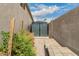Backyard shed with a walkway and desert landscaping at 711 W El Alba Way, Chandler, AZ 85225
