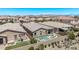 Birds eye view of backyard and swimming pool in a neighborhood of single Gathering homes at 10029 E Wavelength Ave, Mesa, AZ 85212