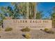 Stone entrance to Golden Eagle Park in Fountain Hills, a beautiful community to enjoy outdoor living at 15045 E Sundown Dr, Fountain Hills, AZ 85268