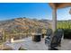 Outdoor patio features seating and stunning views at 15045 E Sundown Dr, Fountain Hills, AZ 85268