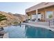 Inviting backyard pool and patio area with comfortable seating and mountain views at 15045 E Sundown Dr, Fountain Hills, AZ 85268