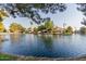 Lovely community lake surrounded by well-maintained homes, offering a tranquil and inviting atmosphere at 1591 S Sycamore Pl, Chandler, AZ 85286