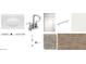 A curated selection of bathroom finishes, including countertops, cabinetry, tile backsplash, faucet, and flooring options at 2639 E Rustler Rd, San Tan Valley, AZ 85140