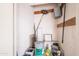 Storage area with shelves, paint, and miscellaneous items at 4336 E Piccadilly Rd, Phoenix, AZ 85018