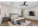 Comfortable main bedroom with a padded headboard and decorative rug at 4456 E Earll Dr, Phoenix, AZ 85018