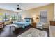 A spacious main bedroom with hardwood floors, ceiling fan, and large windows allowing ample natural light at 5014 E Kirkland Rd, Phoenix, AZ 85054