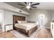 Bright main bedroom offers stylish design and a peaceful atmosphere for a comfortable retreat at 736 S Winthrop Cir, Mesa, AZ 85204