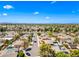 Expansive aerial view of the neighborhood showcasing lush landscaping and well-maintained homes under a clear blue sky at 8318 E Via De Los Libros --, Scottsdale, AZ 85258