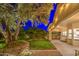 Expansive backyard with lush greenery, mature trees, and a covered patio for relaxing and entertaining at 8748 W Maui Ln, Peoria, AZ 85381