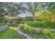 Picturesque backyard with tiered flower beds, manicured lawns, and mature landscaping at 8748 W Maui Ln, Peoria, AZ 85381
