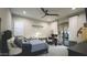 Bedroom with a view to the outdoor space and decorated with sports-themed art and decor at 10179 E Camelot Ct, Scottsdale, AZ 85255