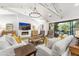 Stylish living room with vaulted ceiling, fireplace, and open concept design at 10179 E Camelot Ct, Scottsdale, AZ 85255