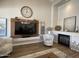 Inviting living room showcasing a fireplace, wood floors, and cozy seating at 12753 W Vista Paseo Dr, Litchfield Park, AZ 85340