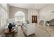 Spacious living room with cathedral ceilings, a staircase and view of front entry at 15237 S 19Th Way, Phoenix, AZ 85048