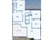 Upstairs floorplan of a multi-story home showing bedrooms, bathrooms, laundry room, and a loft at 18663 W Vogel Ave, Goodyear, AZ 85338