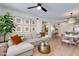 Open concept living room with comfortable sofa, dining area, and modern decor at 20100 N 78Th Pl # 1048, Scottsdale, AZ 85255