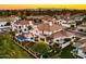 Beautiful neighborhood aerial view with lush green yards and manicured landscapes at 3665 S Jojoba Way, Chandler, AZ 85248