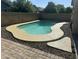 Private backyard pool featuring well-maintained landscaping and neutral paving stones at 3677 E Park Ave, Gilbert, AZ 85234
