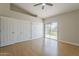 This bedroom has tile floors and offers a sliding glass door, bringing natural light to the space at 625 E Silver Creek Rd, Gilbert, AZ 85296
