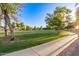 Scenic view of the park with a walking path and lush trees create a peaceful retreat at 712 W Jade Dr, Chandler, AZ 85248
