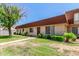 This townhome has great curb appeal, desert landscaping, and a sidewalk out front at 1634 E Donner Dr, Tempe, AZ 85282