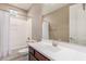 Bright bathroom with single vanity, mirror and shower/tub at 3637 E Ebano St, Gilbert, AZ 85295