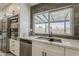 Bright kitchen with stainless steel appliances, modern faucet, gray tile backsplash, and quartz countertops at 4509 E La Puente Ave, Phoenix, AZ 85044