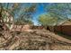 A gravel backyard with scattered trees and plants, offering privacy and natural beauty at 7090 S 252 Dr, Buckeye, AZ 85326