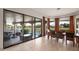 Dining room with lake view at 8429 E Del Camino Dr, Scottsdale, AZ 85258
