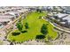 Aerial view of the community park with lush greenery and walking paths at 9750 E Radioactive Dr, Mesa, AZ 85212