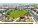 Aerial of community park with playground, and ramada at 9750 E Radioactive Dr, Mesa, AZ 85212