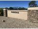 The Parkridge community monument sign provides an inviting entry to the neighborhood at 9853 W Pontiac Dr, Peoria, AZ 85382