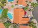 Aerial view of the house showing the pool and tile roof at 10580 E Bella Vista Dr, Scottsdale, AZ 85258