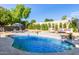 Beautiful backyard pool surrounded by lush landscaping and relaxing seating areas at 16227 N 63Rd Pl, Scottsdale, AZ 85254