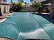 Backyard featuring a covered swimming pool and lush tropical landscaping for added privacy at 3502 W Belle Ave, San Tan Valley, AZ 85144