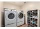 Bright laundry room with modern Samsung appliances and a convenient shoe rack for optimal organization at 4304 N Ranier --, Mesa, AZ 85215