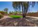 Low maintenance backyard, beautiful vegetation and hardscape are great for relaxing or entertaining at 43949 W Sagebrush Trl, Maricopa, AZ 85138