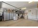 Spacious garage featuring extra storage and workout area at 4649 E Sourwood Dr, Gilbert, AZ 85298