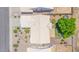 Aerial view of home showcasing desert landscaping, covered patio, and neutral-colored tile roof at 5283 W Dublin Ct, Chandler, AZ 85226
