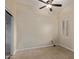 Neutral bedroom featuring a ceiling fan and shuttered windows that let in plenty of natural light at 6202 E Mckellips Rd # 25, Mesa, AZ 85215