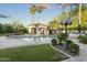 Manicured backyard featuring a swimming pool, gazebo, and mature trees for added privacy at 8815 N 65Th St, Paradise Valley, AZ 85253