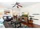 Cozy living room features stylish decor, hardwood floors, and ample natural light at 9450 E Becker Ln # 1071, Scottsdale, AZ 85260