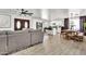 Open concept living room flowing into the kitchen and dining areas at 1914 W Onza Ave, Mesa, AZ 85202